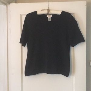 Talbots short sleeve black sweater.